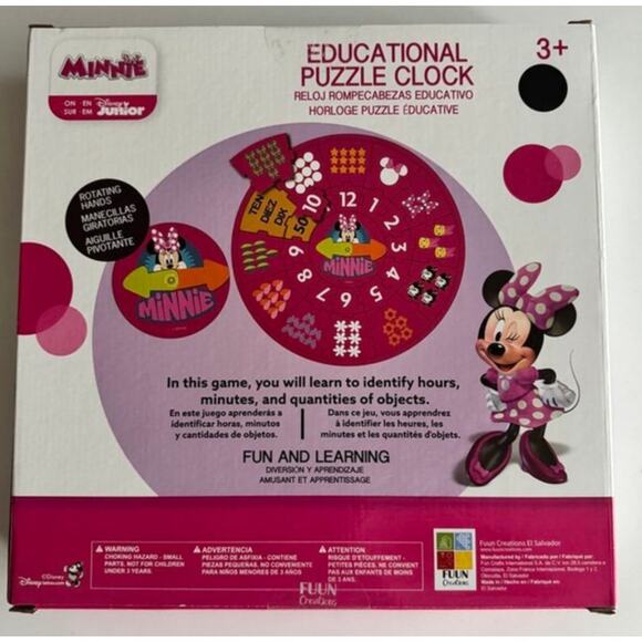 Learn with Minnie – Disney Junior Wooden Educational Puzzle Clock! - Picture 3 of 7